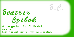 beatrix czibok business card